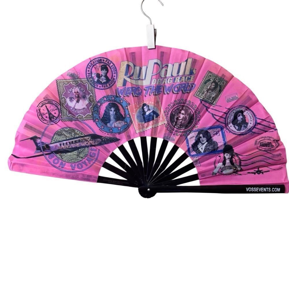 RuPaul’s Drag Race – WERQ the World Tour Pink Folding Fan, EUC